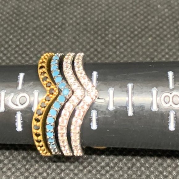 RS Covenant #6088 Rhodium Plated Sparkling Multi Color Cubic Zirconia Ring - Picture 7 of 8